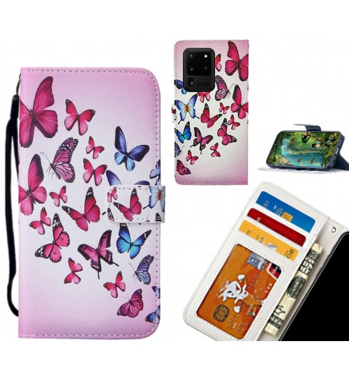 Galaxy S20 Ultra case leather wallet case printed ID