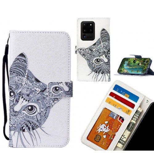 Galaxy S20 Ultra case leather wallet case printed ID