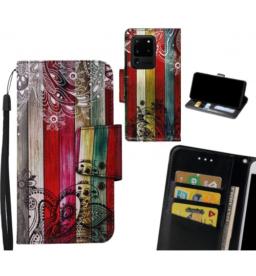 Galaxy S20 Ultra Case wallet fine leather case printed