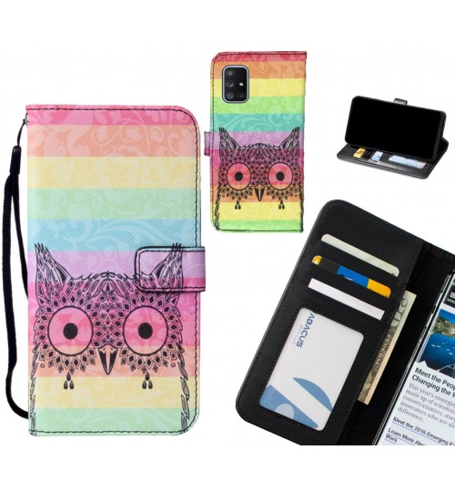 Galaxy A71 case leather wallet case printed ID