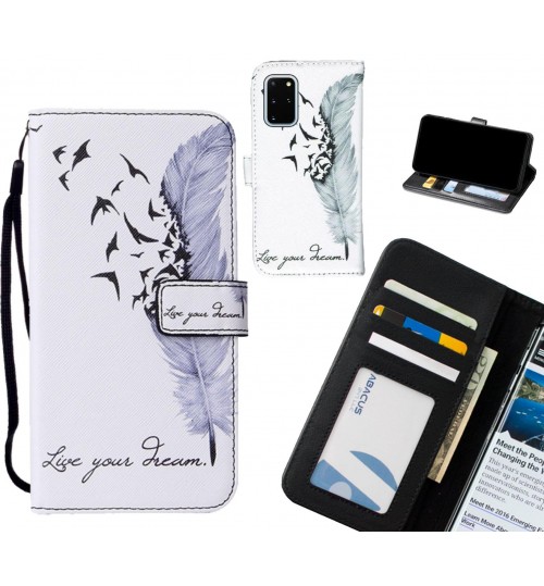 Galaxy S20 Plus case leather wallet case printed ID