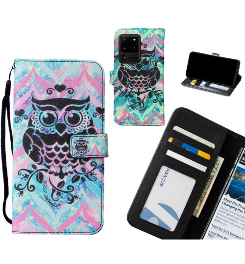 Galaxy S20 Ultra case leather wallet case printed ID