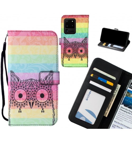 Galaxy S20 Ultra case leather wallet case printed ID