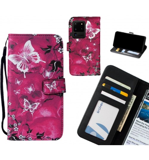 Galaxy S20 Ultra case leather wallet case printed ID