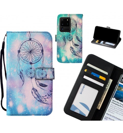 Galaxy S20 Ultra case leather wallet case printed ID