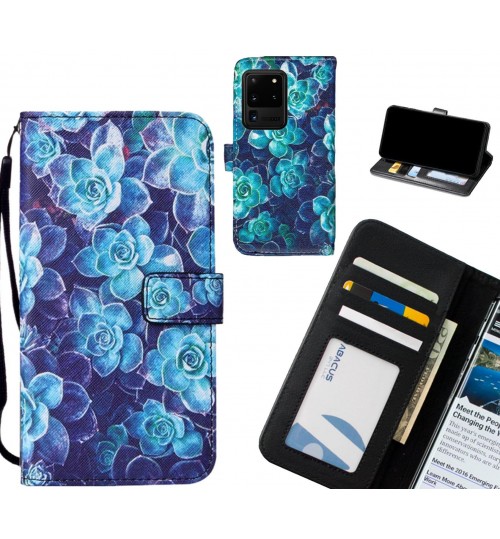 Galaxy S20 Ultra case leather wallet case printed ID