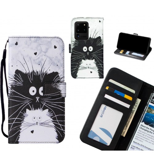 Galaxy S20 Ultra case leather wallet case printed ID