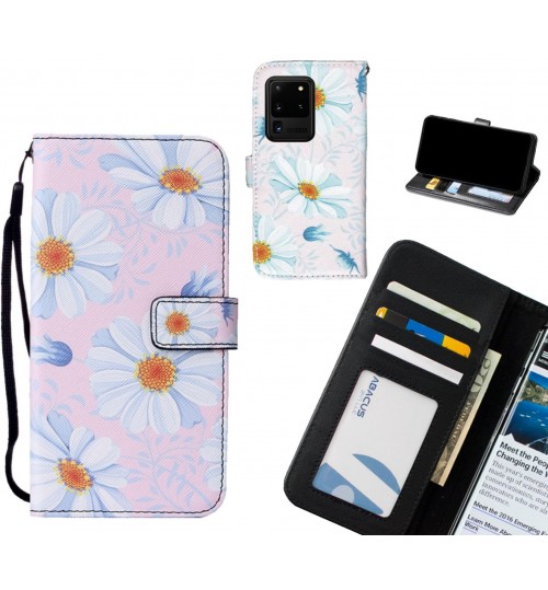 Galaxy S20 Ultra case leather wallet case printed ID