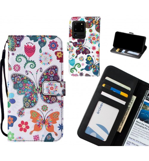 Galaxy S20 Ultra case leather wallet case printed ID