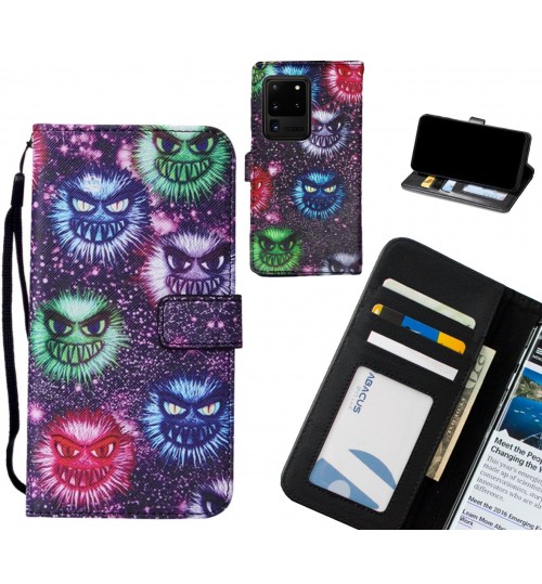 Galaxy S20 Ultra case leather wallet case printed ID