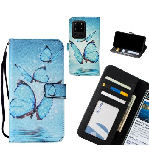 Galaxy S20 Ultra case leather wallet case printed ID