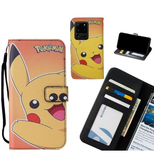 Galaxy S20 Ultra case leather wallet case printed ID