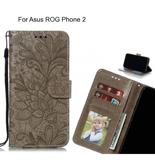 Asus Rog Phone 2 Case Embossed Wallet Slot Case - Grey