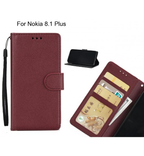 Nokia 8.1 Plus  case Silk Texture Leather Wallet Case