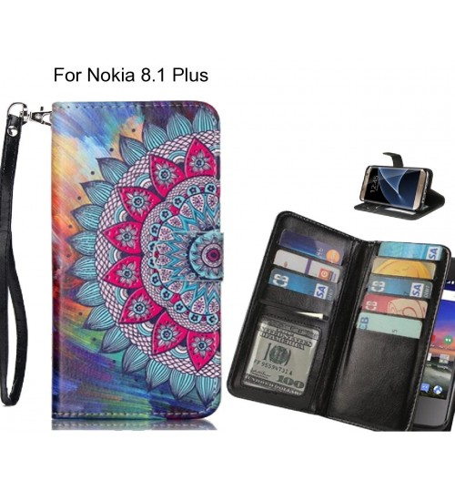 Nokia 8.1 Plus case Multifunction wallet leather case