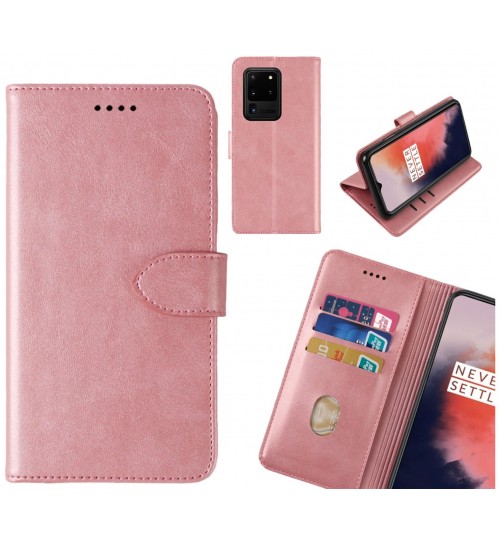 Galaxy S20 Ultra Case Premium Leather Id Wallet Case - Rose Gold