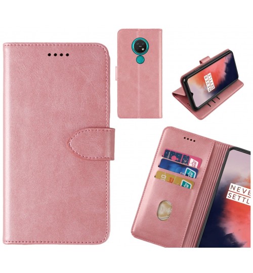 Nokia 7.2 Case Premium Leather Id Wallet Case - Rose Gold