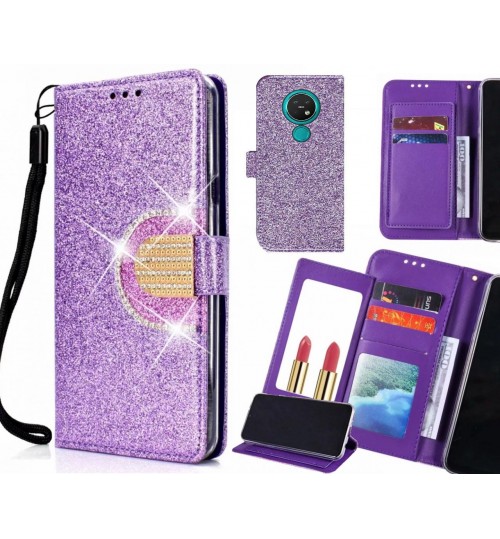 Nokia 7.2 Case Glaring Wallet Leather Case With Mirror