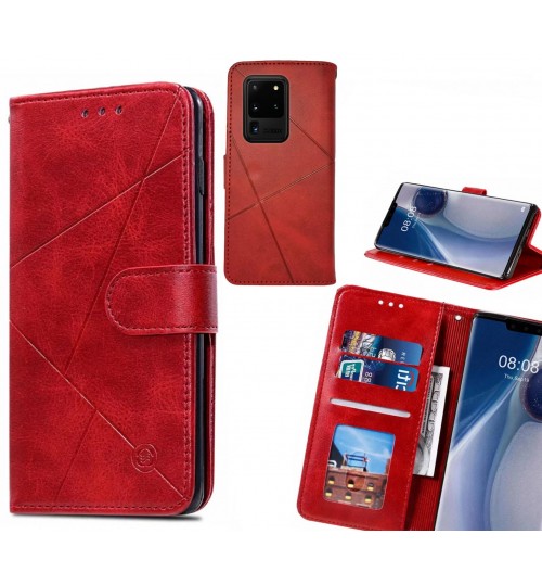 Galaxy S20 Ultra Case Fine Leather Wallet Case - Red