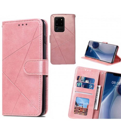Galaxy S20 Ultra Case Fine Leather Wallet Case - Pink