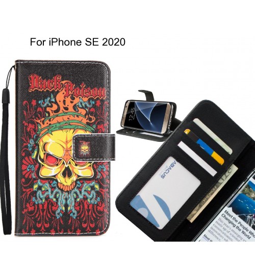 iPhone SE 2020 case 3 card leather wallet case printed ID