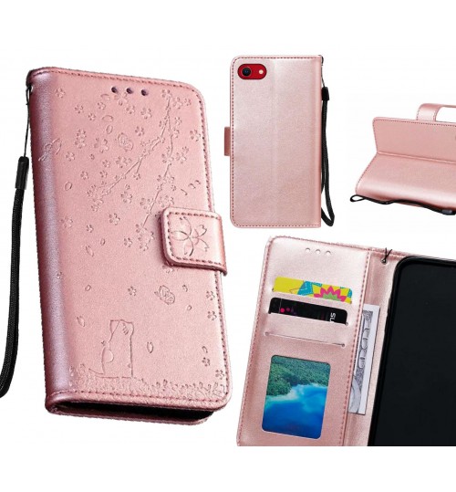 Iphone Se 2020 Case Embossed Wallet Leather Case - Rose Gold