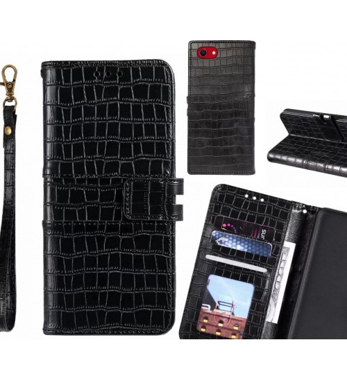 Iphone Se 2020 Case Croco Wallet Leather Case - Black