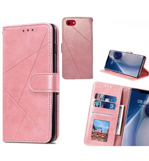 Iphone Se 2020 Case Fine Leather Wallet Case - Pink