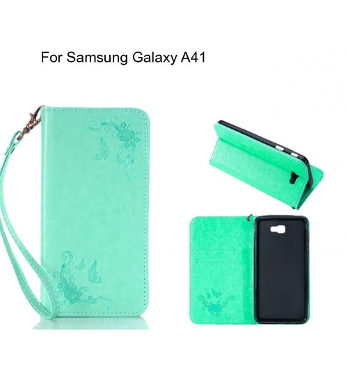 Samsung Galaxy A41 CASE Premium Leather Embossing wallet Folio case