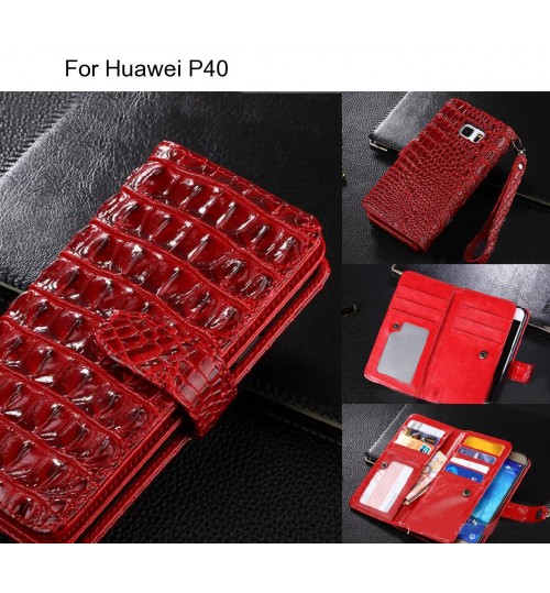 Huawei P40 case Croco wallet Leather case