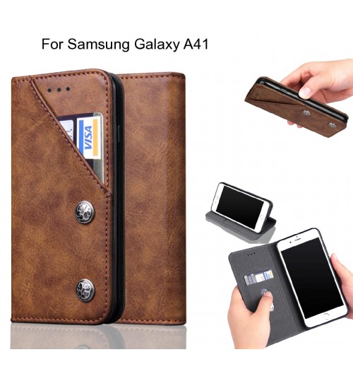 Samsung Galaxy A41 Case ultra slim retro leather wallet case