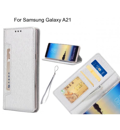 Samsung Galaxy A21 case Silk Texture Leather Wallet case