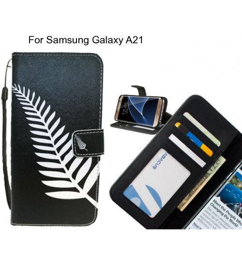 Samsung Galaxy A21 case 3 card leather wallet case printed ID