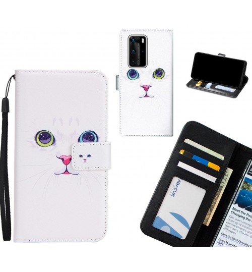 Huawei P40 Pro case 3 card leather wallet case printed ID