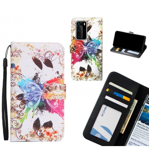 Huawei P40 Pro case 3 card leather wallet case printed ID