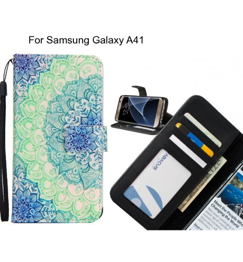 Samsung Galaxy A41 case 3 card leather wallet case printed ID