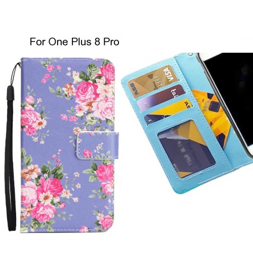 One Plus 8 Pro case 3 card leather wallet case printed ID