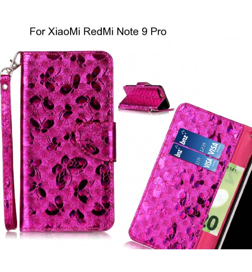 XiaoMi RedMi Note 9 Pro Case Wallet Leather Flip Case laser butterfly