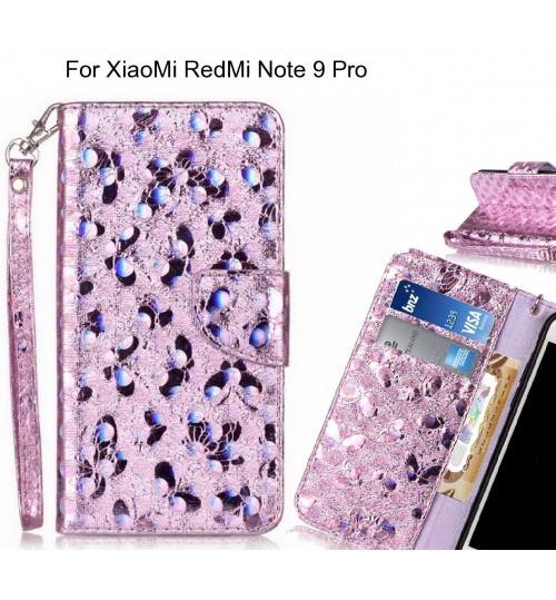 XiaoMi RedMi Note 9 Pro Case Wallet Leather Flip Case laser butterfly