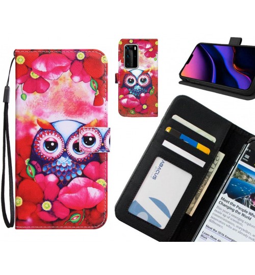 Huawei P40 Pro case 3 card leather wallet case printed ID