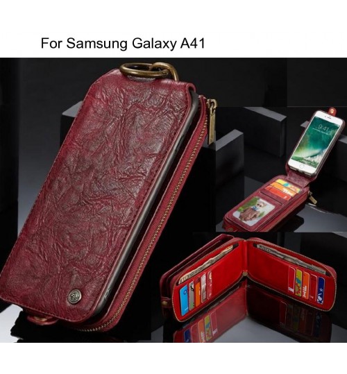 Samsung Galaxy A41 case premium leather multi cards case
