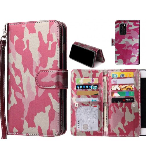 Huawei P40 Case Camouflage Wallet Leather Case