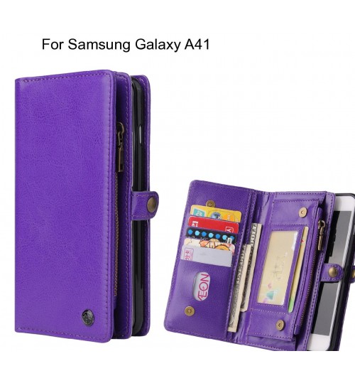 Samsung Galaxy A41 Case Retro leather case multi cards cash pocket