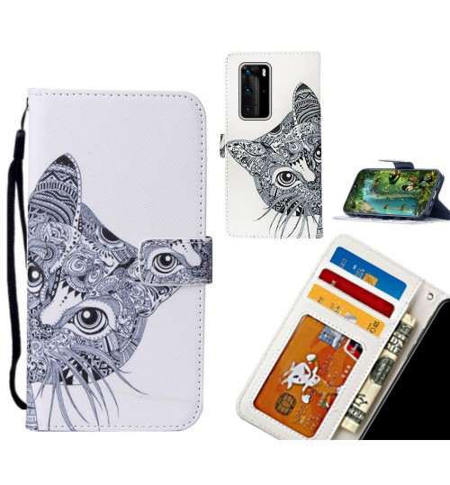 Huawei P40 Pro case leather wallet case printed ID