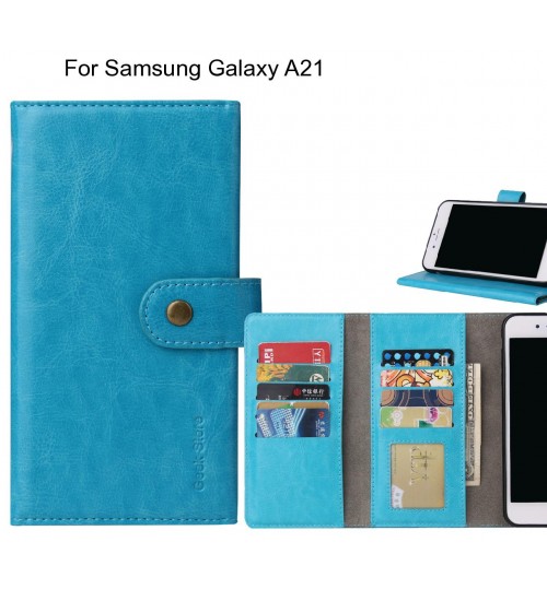 Samsung Galaxy A21 Case 9 slots wallet leather case