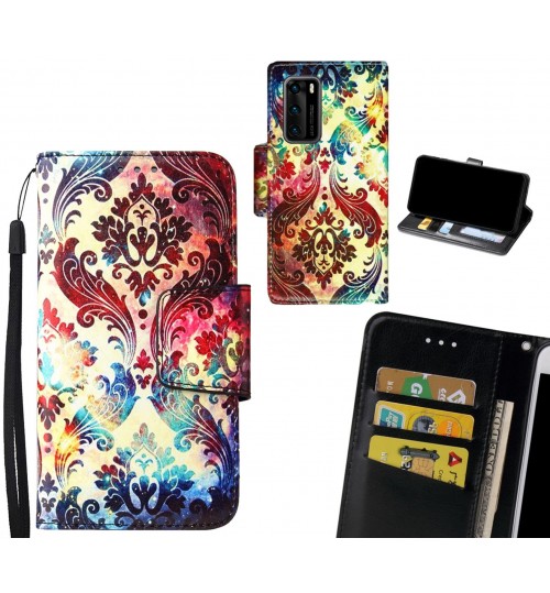 Huawei P40 Case wallet fine leather case printed