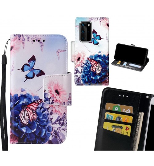 Huawei P40 Pro Case wallet fine leather case printed