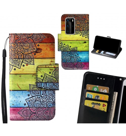 Huawei P40 Pro Case wallet fine leather case printed