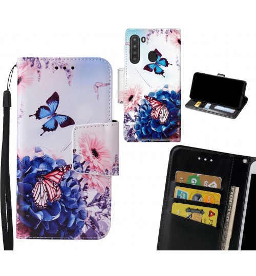 Samsung Galaxy A21 Case wallet fine leather case printed
