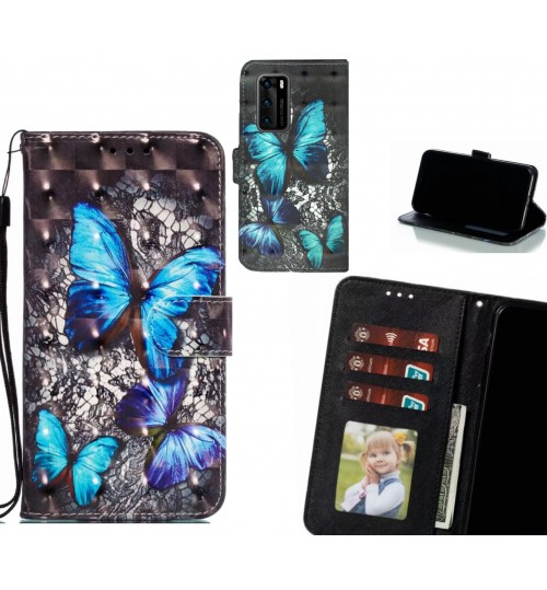 Huawei P40 Case Leather Wallet Case 3D Pattern Printed